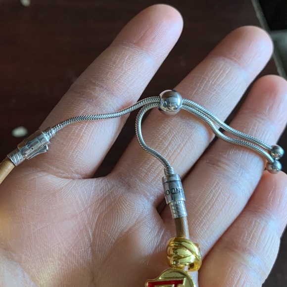 Pandora Tan Leather Slide Bracelet w/ Doctor Strange Theme Charms One Size EUC - Picture 3 of 13